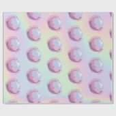 レッツ転がおもしろいレトロローラースケートで滑る女子誕生日 ラッピングペーパー (フラット)