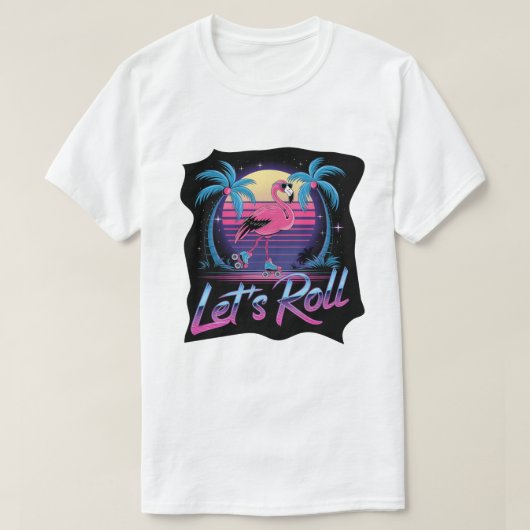 レッツ転がー- Flamingo Tシャツ (デザイン正面)