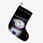 レッツ雪パーソナライズされたストッキング スモールクリスマスストッキング (正面 (吊り時))