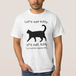 レッツ食べ子猫おもしろいキャット Tシャツ