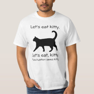 レッツ食べ子猫おもしろいキャット Tシャツ