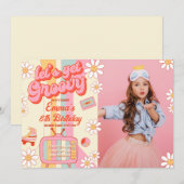 レッツ・ゲット・グルービー バースデー フォト インビテーション (正面/裏面)