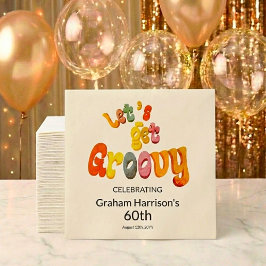 レッツ・ゲット・グルーヴィー 60歳の誕生日パーティー スタンダードカクテルナプキン