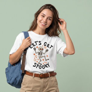 レッツ・ゲット・スパイキー ダンシングスケルトン ハロウィン Tシャツ