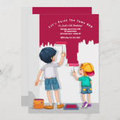 レッツ·ザ·タウン·レッ絵を描ド·誕生日 招待状 (正面/裏面)