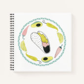 レッツ・タコア・アブ・ラブ |タコス要素円 ノートブック (正面)