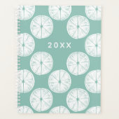 レッツ・タコア・アブ・ラブ |ティール（緑がかった色）ライムパターン プランナー手帳 (正面)