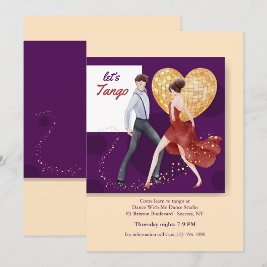 レッツ・タンゴ 招待状 (正面/裏面)