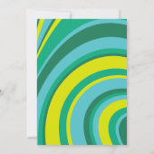 レッツ ディスコ グルーヴィー ウェーブ レトロ 70s グリーン バースデー 招待状 (裏面)