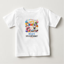 レッツ・パーティー・キャット 5歳の誕生日 | かわいい子猫の誕生日 ベビーTシャツ