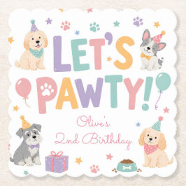 レッツ・パーティー・パピー・ドッグテーマ誕生日パーティー ペーパーコースター