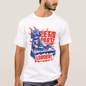 レッツ・パーティー・ラウダー!面白いDJ猫 Tシャツ (正面)