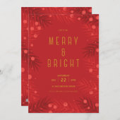 レッツ・ビー・アメリーンド・ブライト |クリスマスパーティー招待状 シーズンカード (正面/裏面)