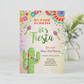 レッツ·フィエスタ·インビテーションメキシコ誕生日·カクタス 招待状 (スタンド正面)