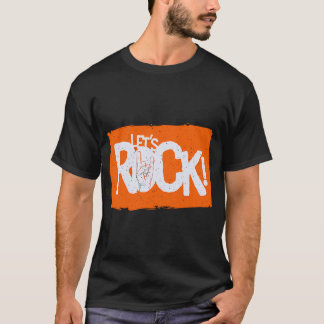 レッツ・ロック ロック・ミュージック・ラバー・デザイン Tシャツ