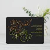 レッツ、飲食べみ物、ビー不気味! |黒/オレンジ/緑 招待状 (スタンド正面)