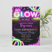 レッツ・GLOW クレイジー・ネオン・グロウイング・バースデー・パーティー 招待状 (スタンド正面)