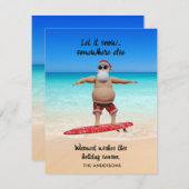 レットイおもしろいットスノーフロリダサンタサーフィンホリデイ シーズンカード (正面/裏面)