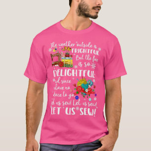 レットイットシューおもしろいクリスマス裁縫マッチング裁縫 Tシャツ