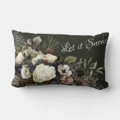 レットイットスノーウィンエレガントターガーデンフローラデザイン ランバークッション (裏面)