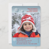 レットイットスノーブルーフォト招待状 招待状 (裏面)