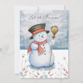 レットイットスノーメリークリスマス雪だるまパーソナライズされた シーズンカード (正面)