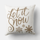 レットイットスノー金ゴールド&ホワイト装飾用クッション クッション (裏面)