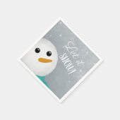 レットイットスノー雪だるま スタンダードカクテルナプキン (角)