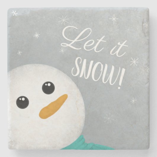 レットイットスノー雪だるま ストーンコースター (正面)