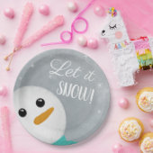 レットイットスノー雪だるま ペーパープレート (パーティー)