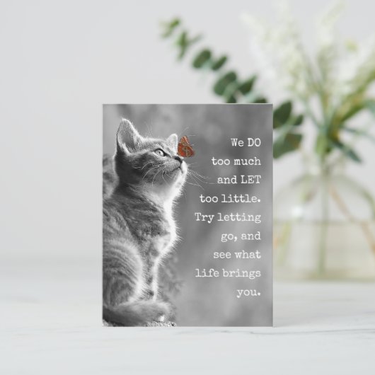 レットゴーレットライフやる気を起こさせる引用文 ポストカード (スタンド正面)