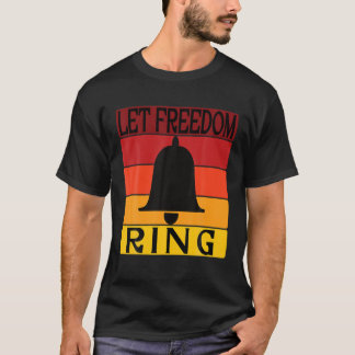 レットフリーダムリングや輪レトロサンセットベル Tシャツ