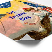 レットフリーダムリングや輪 ポスター (角)