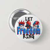 レットフリーダムリングや輪 缶バッジ (正面&裏面)