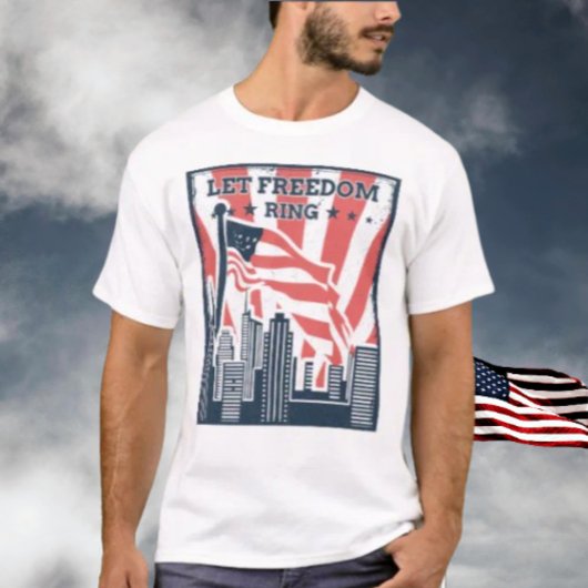 レットフリーダムリングや輪 Tシャツ