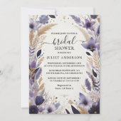 レットプラム秋サマーラベンダーセージブライダルシャワー 招待状 (正面)