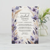 レットプラム秋サマーラベンダーセージブライダルシャワー 招待状 (スタンド正面)