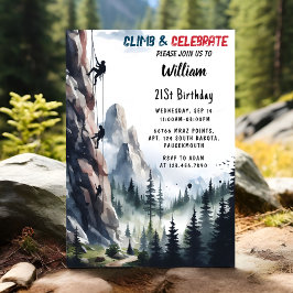 レットボーイツリーおもしろいクリフロック登山21st誕生日 招待状