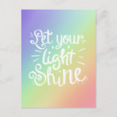 レットユアライトシャイン引用文 – レインボー ポストカード (正面)