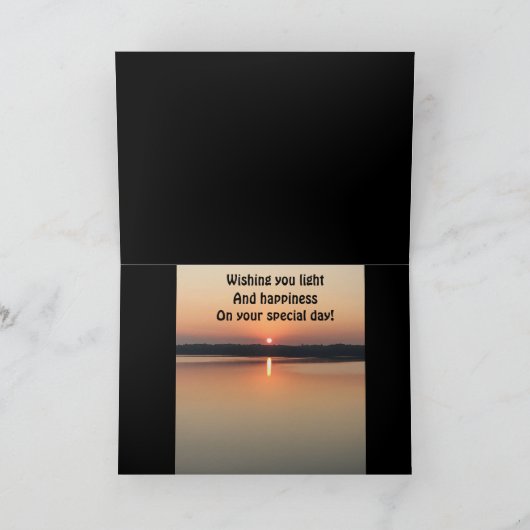 レットユーザーシャイン誕生日サンセット聖書引用文 カード (内部)