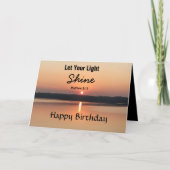 レットユーザーシャイン誕生日サンセット聖書引用文 カード (正面)