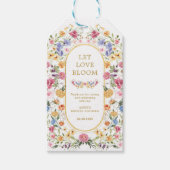 レットラブ開花カラフルワイルドフラワーブライダルシャワー ギフトタグ (正面)