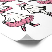 レット幽霊ダンサーキュートブー踊りハロウィーン ポスター (角)