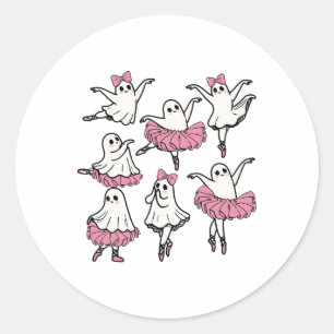 レット幽霊ダンサーキュートブー踊りハロウィーン ラウンドシール
