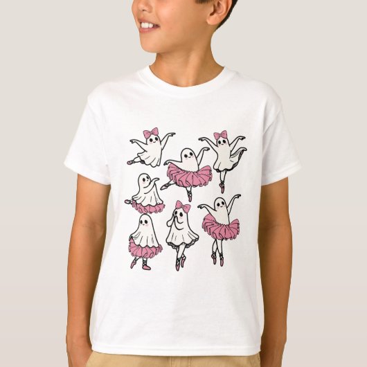 レット幽霊ダンサーキュートブー踊りハロウィーン Tシャツ (正面)