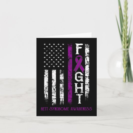 レット症候群ウォリアー米国国旗のダウン症候群アワレン カード (正面)