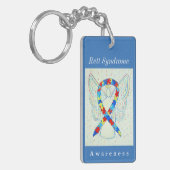 レット症候群パズル認識度リボンキーチェーン キーホルダー (正面左)