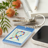 レット症候群パズル認識度リボンキーチェーン キーホルダー (正面右)
