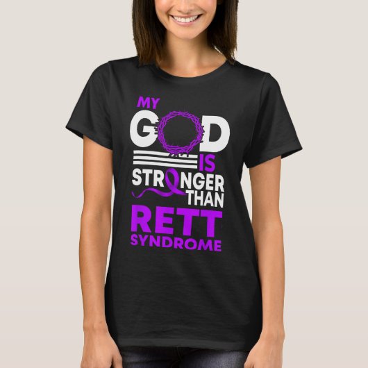 レット症候群啓発 リ Rett症候群より強い神様 Tシャツ (正面)