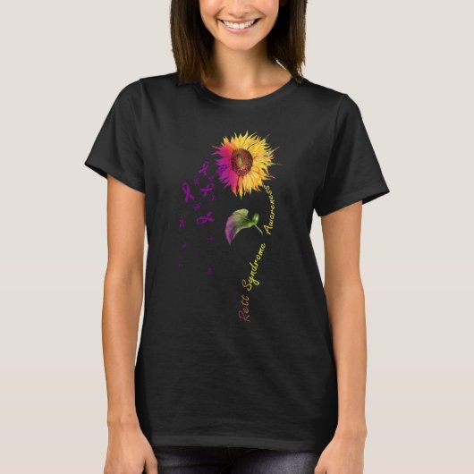 レット症候群認識度ひまわり Tシャツ (正面)